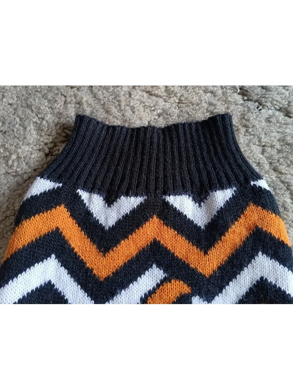🖤🧡 SimplyDog Halloween Pumpkin Dog Pets Sweater Chevron Medium Black Orange